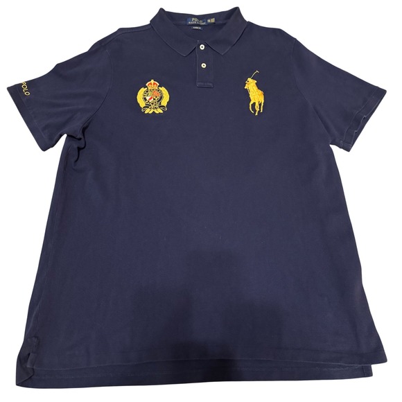 Polo Ralph Lauren Other - Polo Ralph Lauren Mens XXL Navy Blue Big Pony Royal Crest Classic Fit Polo Shirt